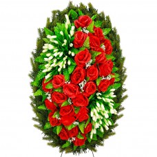 В091 (120 см)  Венок ритуальный №91 "Розы"